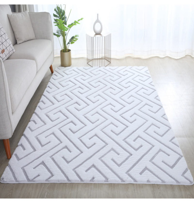 Koberec Vision bílý / stříbrný