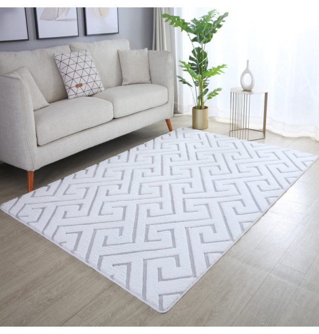 Koberec Vision bílý / stříbrný