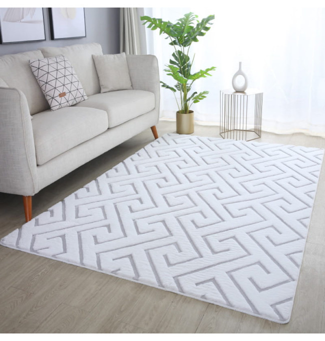 Koberec Vision bílý / stříbrný