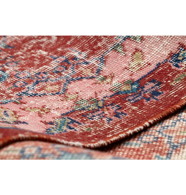 Ručně tkaný vlněný koberec Vintage 10251 ornament/květy, červený