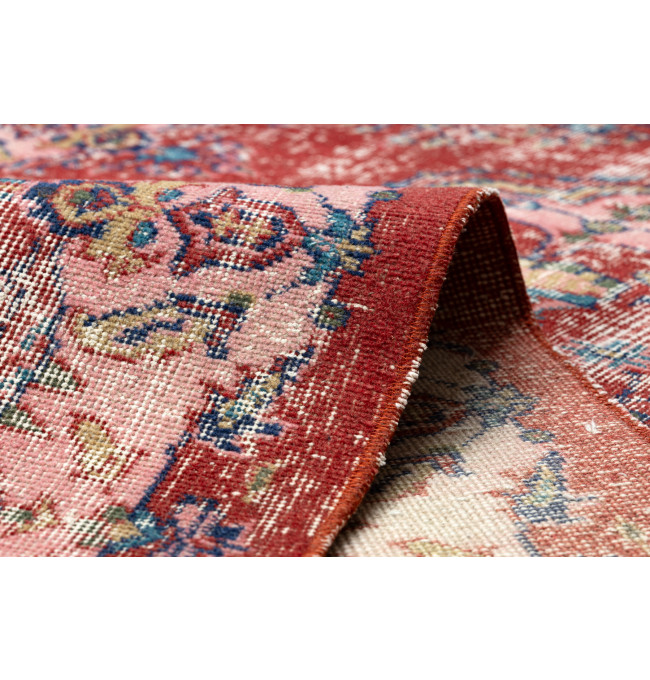 Ručně tkaný vlněný koberec Vintage 10251 ornament/květy, červený