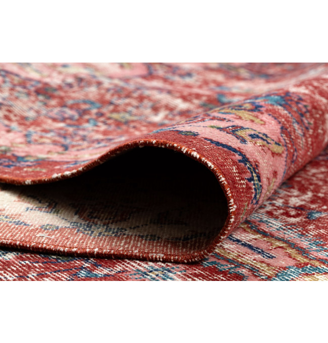 Ručně tkaný vlněný koberec Vintage 10251 ornament/květy, červený