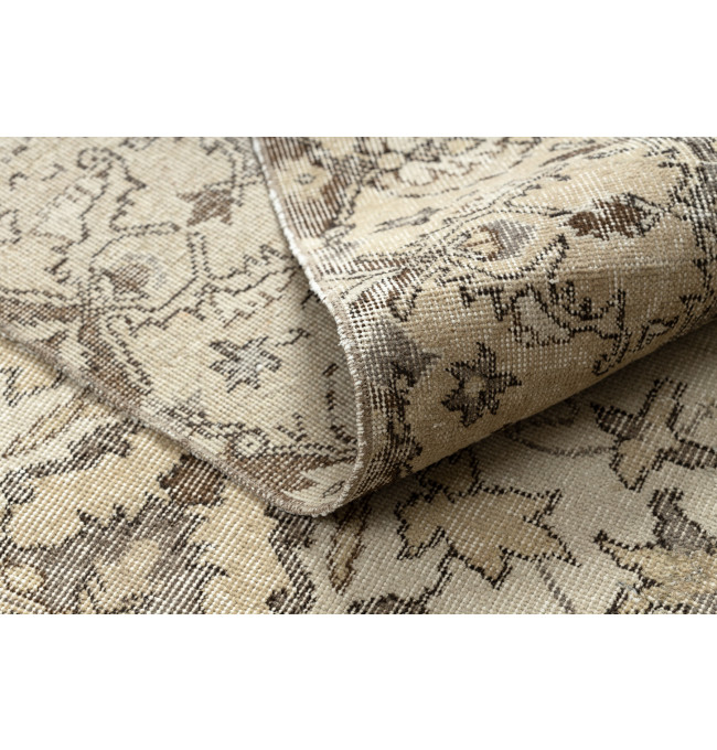 Ručně tkaný vlněný koberec Vintage 10311 rám / ornament, béžový