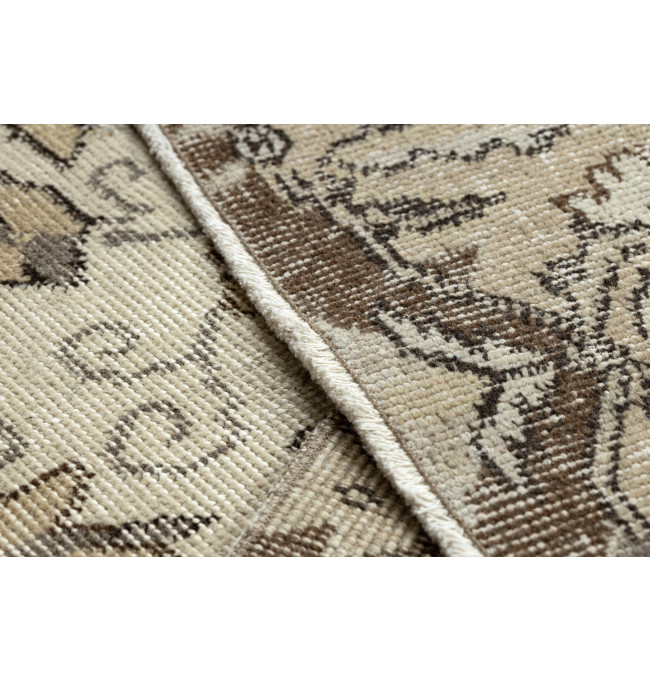 Ručně tkaný vlněný koberec Vintage 10311 rám / ornament, béžový