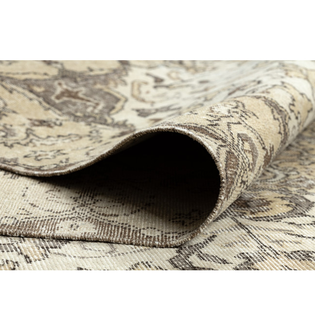 Ručně tkaný vlněný koberec Vintage 10311 rám / ornament, béžový