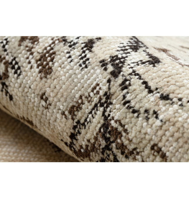 Ručně tkaný vlněný koberec Vintage 10313 ornament / květiny, béžový / zelený