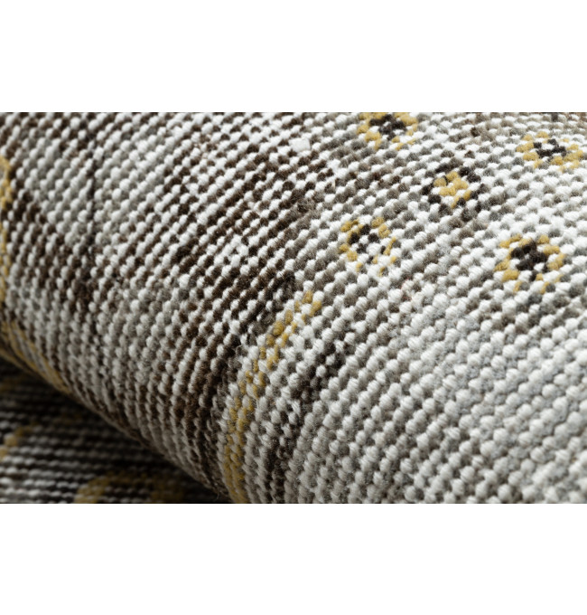 Ručně tkaný vlněný koberec Vintage 10432 rám / ornament, béžový / žlutý