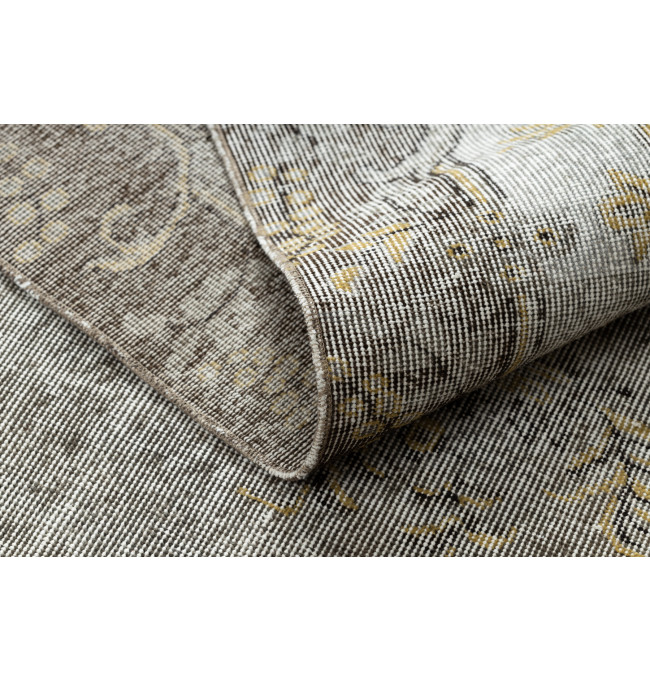 Ručně tkaný vlněný koberec Vintage 10432 rám / ornament, béžový / žlutý