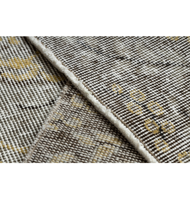 Ručně tkaný vlněný koberec Vintage 10432 rám / ornament, béžový / žlutý