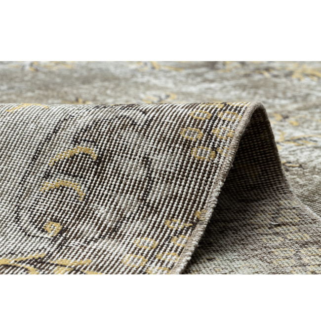 Ručně tkaný vlněný koberec Vintage 10432 rám / ornament, béžový / žlutý