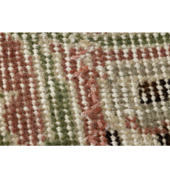 Ručně tkaný vlněný koberec Vintage 10534 ornament / květy, béžový / zelený