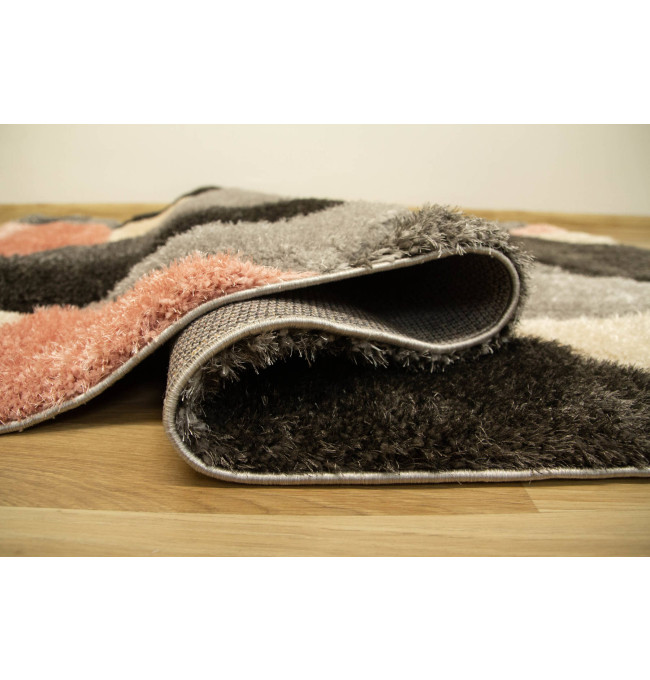 Koberec Shaggy California P477A antracit/růžový