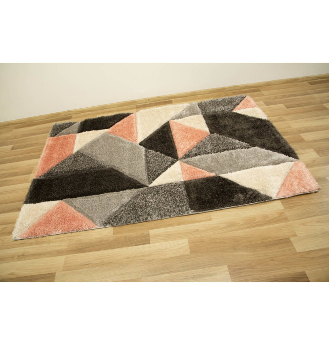 Koberec Shaggy California P477A antracit/růžový