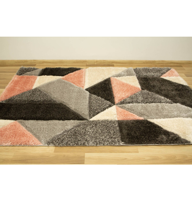 Koberec Shaggy California P477A antracit/růžový