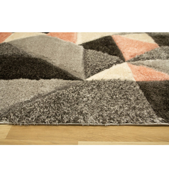 Koberec Shaggy California P477A antracit/růžový