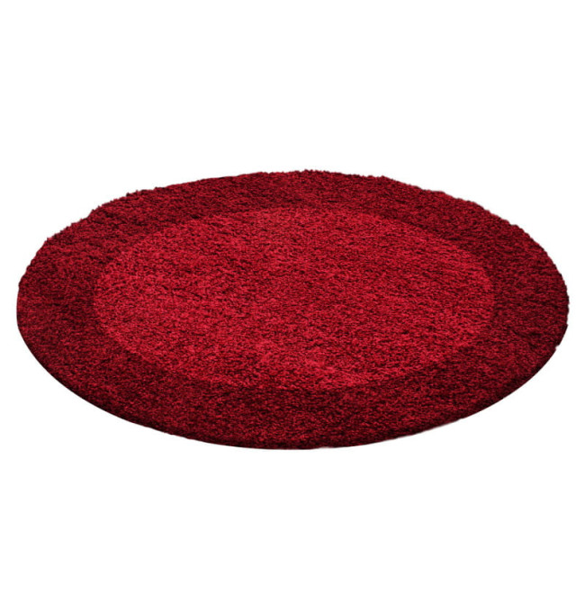 Koberec Shaggy Life červený - kruh