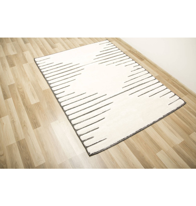 Koberec Shaggy Lula Soft IM43A kosočtverce, krémový / grafitový