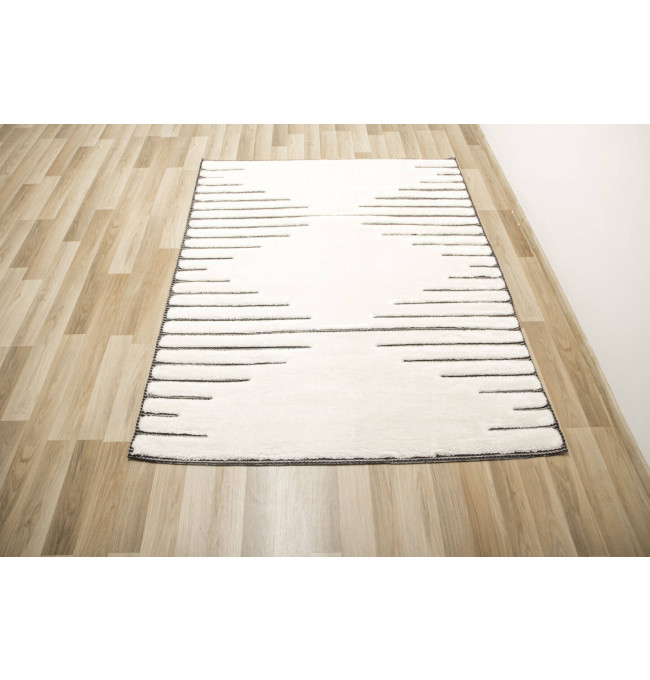 Koberec Shaggy Lula Soft IM43A kosočtverce, krémový / grafitový