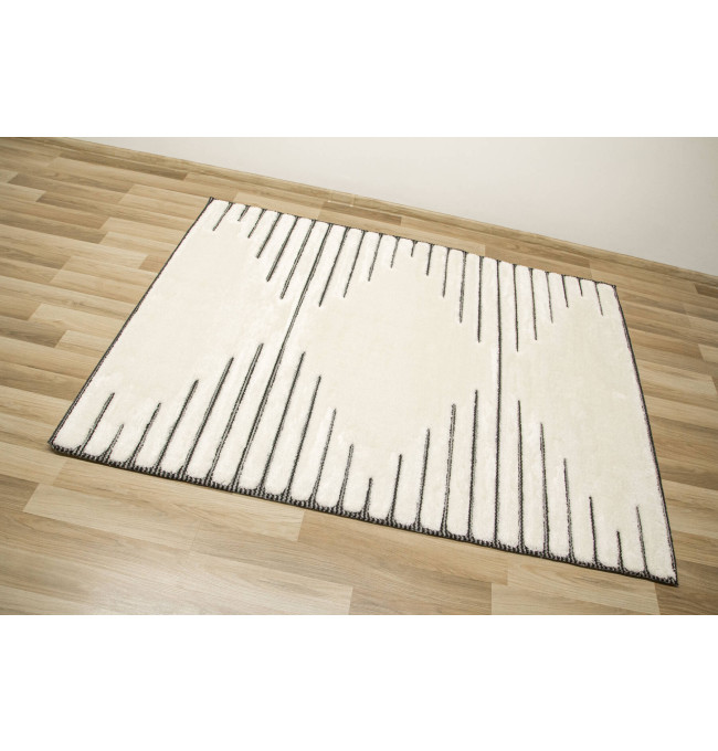 Koberec Shaggy Lula Soft IM43A kosočtverce, krémový / grafitový