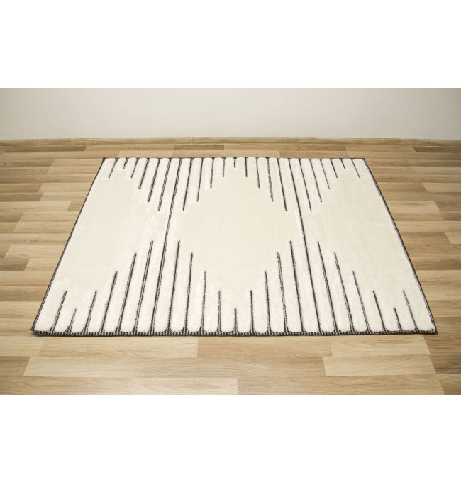 Koberec Shaggy Lula Soft IM43A kosočtverce, krémový / grafitový