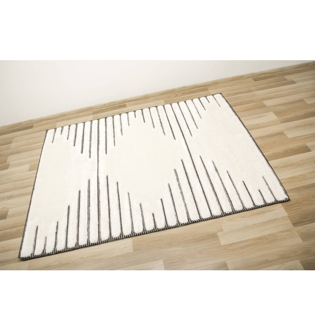 Koberec Shaggy Lula Soft IM43A kosočtverce, krémový / grafitový