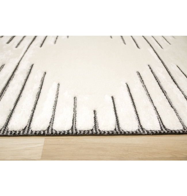 Koberec Shaggy Lula Soft IM43A kosočtverce, krémový / grafitový