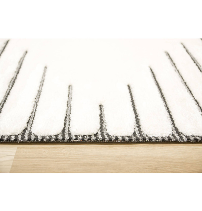 Koberec Shaggy Lula Soft IM43A kosočtverce, krémový / grafitový