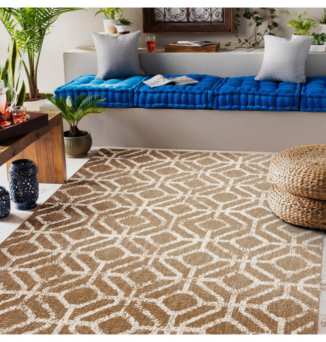 Koberec SIZAL FLAT 48957265 geometrický ROMBY naturální / béžový