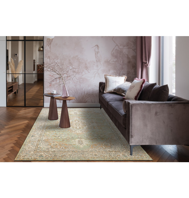 Koberec SOHO 477.01.LA402 OSTA rozeta naturální zelený / béžový