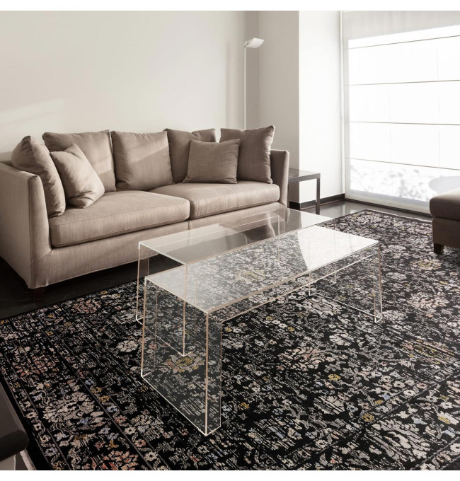 Koberec Sovereign 01 vintage / floral, černý