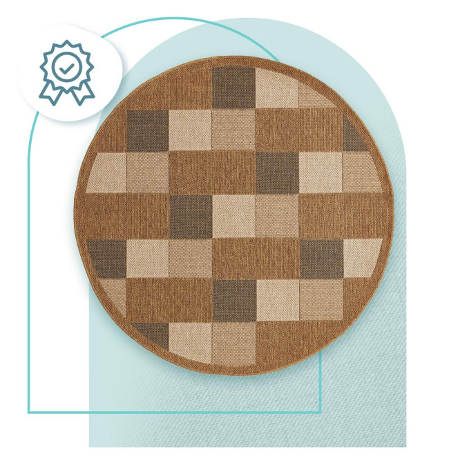 Koberec Adana Chess Beige kruh