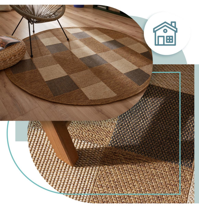 Koberec Adana Chess Beige kruh