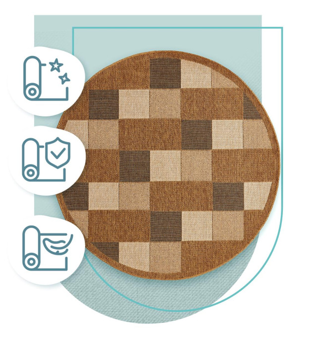 Koberec Adana Chess Beige kruh