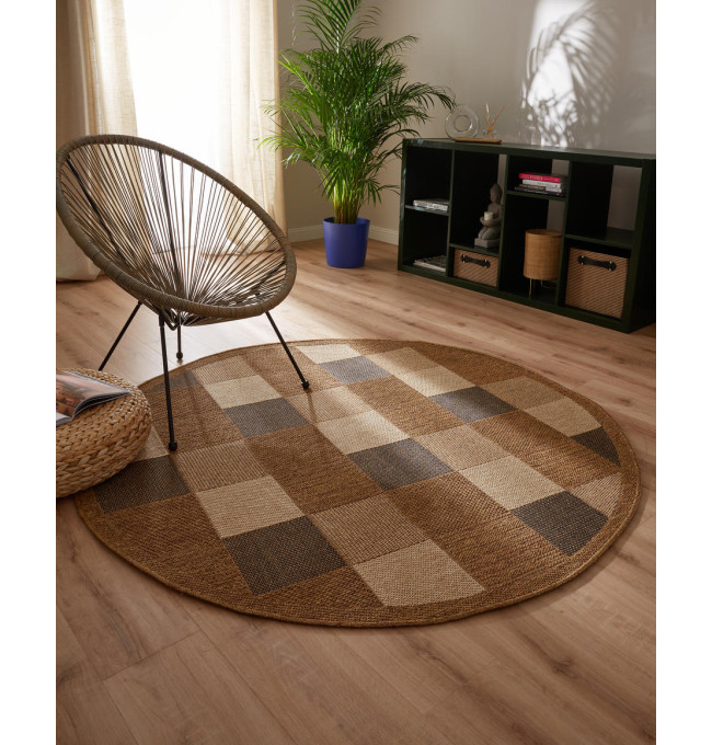 Koberec Adana Chess Beige kruh