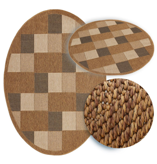 Koberec Adana Chess Beige kruh