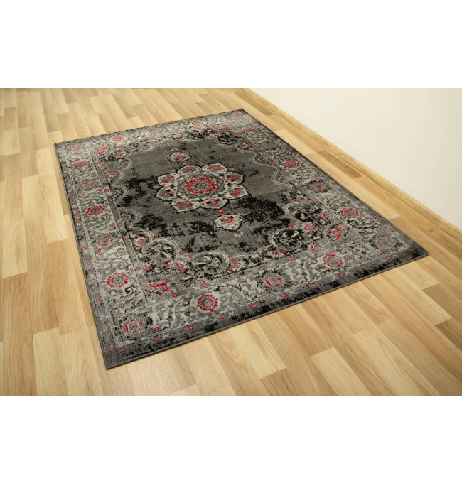 Koberec Victoria 7094A Ornament šedý / červený