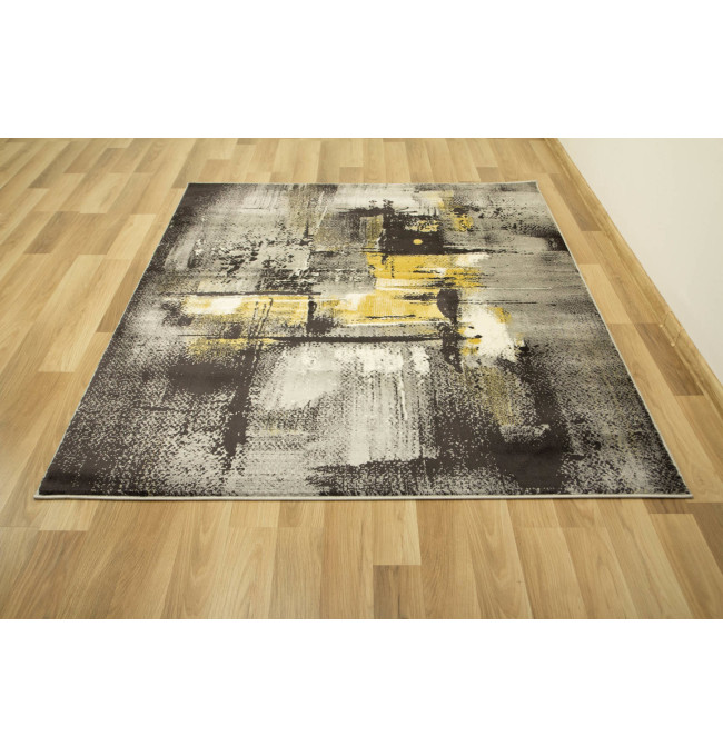 Koberec Victoria 7657A antracit / žltý