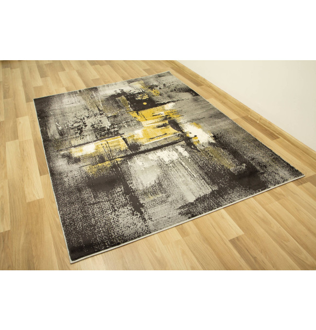 Koberec Victoria 7657A antracit / žltý