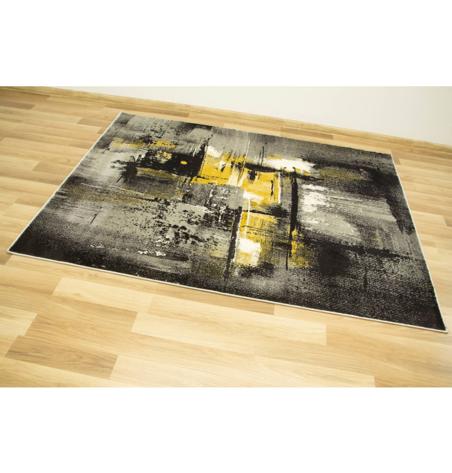 Koberec Victoria 7657A antracit / žltý