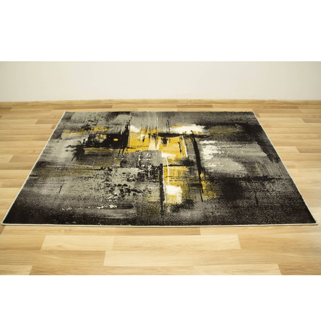 Koberec Victoria 7657A antracit / žltý