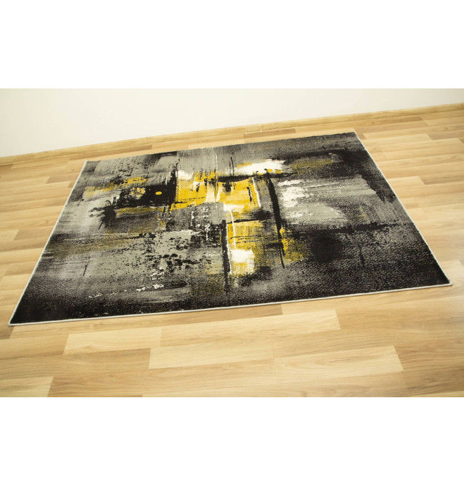 Koberec Victoria 7657A antracit / žltý