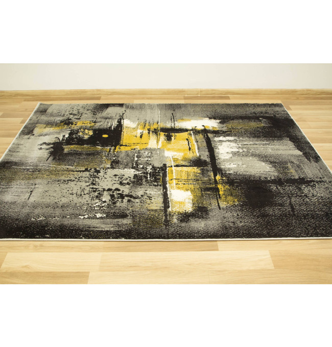 Koberec Victoria 7657A antracit / žltý