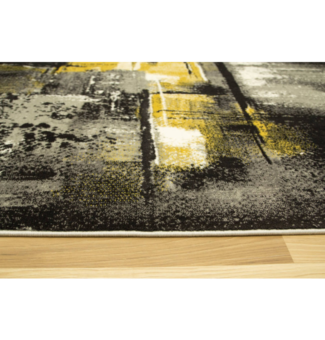 Koberec Victoria 7657A antracit / žltý