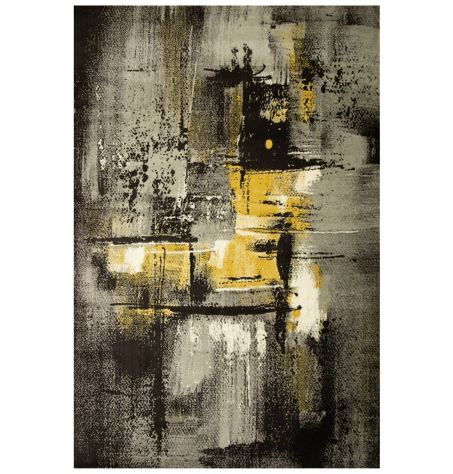 Koberec Victoria 7657A antracit / žltý