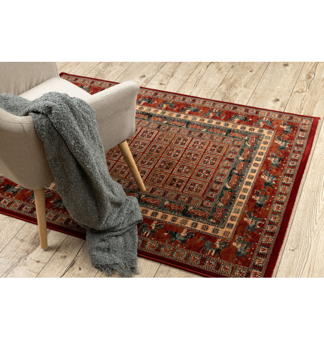 Koberec KASHQAI 4301 300 orientální / rám, terakota / zelený