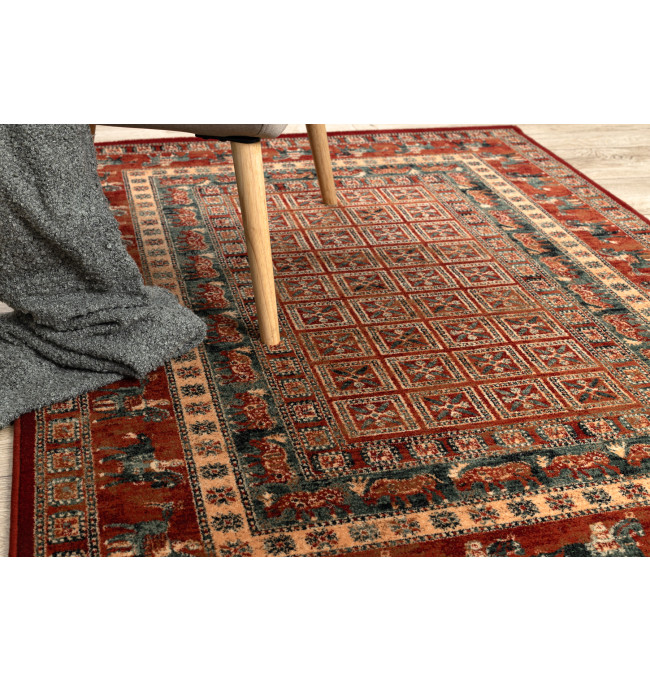 Koberec KASHQAI 4301 300 orientální / rám, terakota / zelený