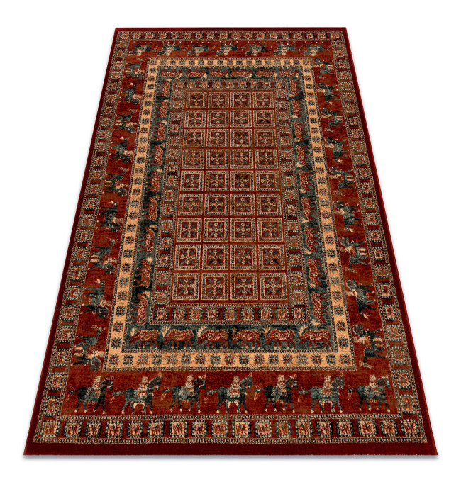 Koberec KASHQAI 4301 300 orientální / rám, terakota / zelený