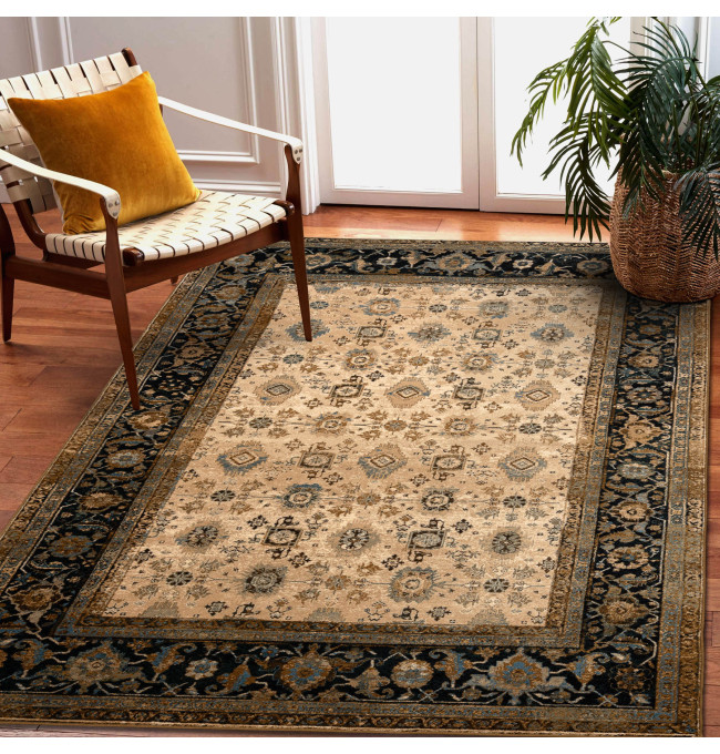 Koberec OMEGA AVILA Ornament rám, hnědý