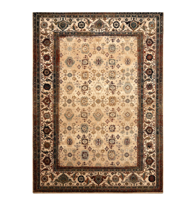 Koberec OMEGA AVILA Ornament rám, béžový