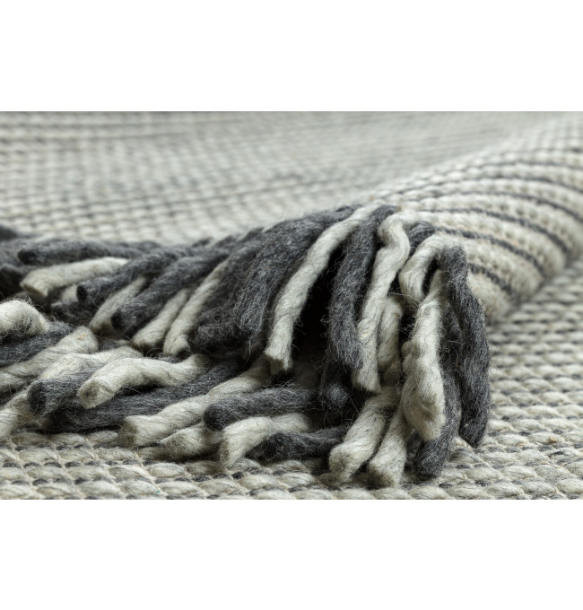 Koberec TAHAR 99003F krémový / šedý, linie / třásně